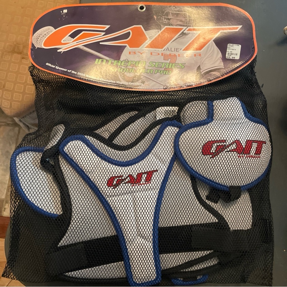 Lacrosse Gait Protective shoulder pads - White and Blue Large